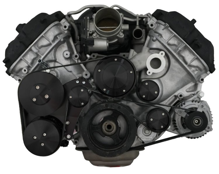 30555-08 Ford Coyote Serpentine System - 3 Bolt - AC & PS - Black