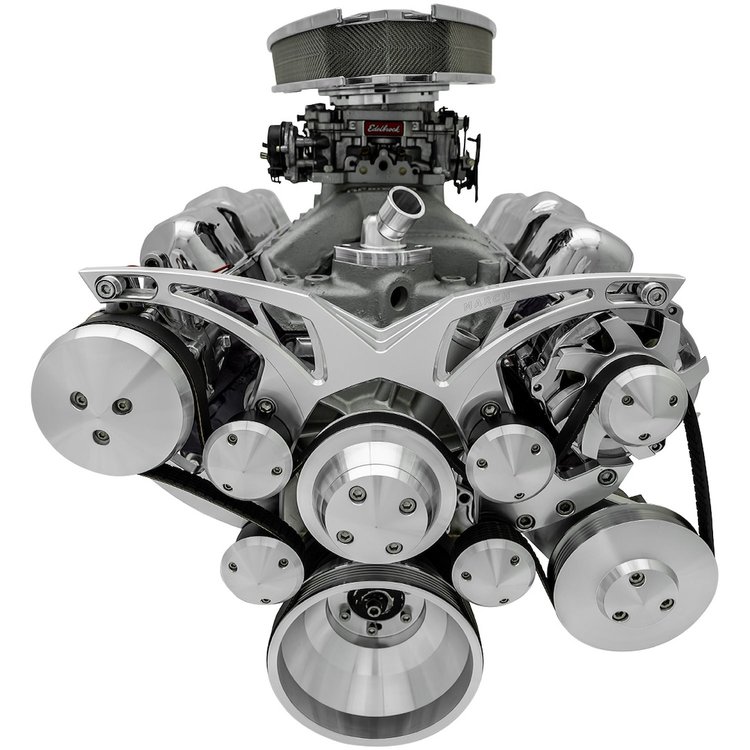 40440-06 Small Block Chevy Style Track Serpentine System - AC & PS - Chrome
