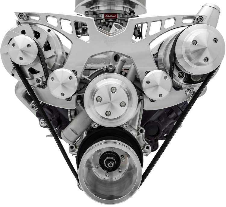 40455 Small Block Chevy Style Track Serpentine System - PS & ALT - Billet Accessories