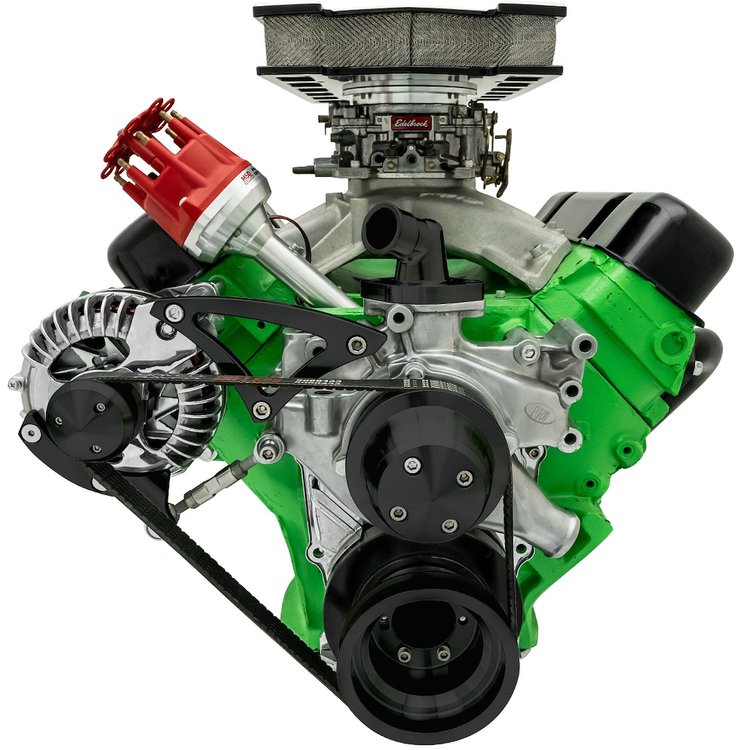 40515-08 Big Block Chrysler Serpentine Conversion - 440 - ALT Only - Black