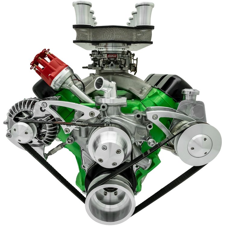 Deluxe High Water Flow Serpentine Pulley Kit BB-Chrysler 383-400 with Saginaw Press Fit Power Steering Pump