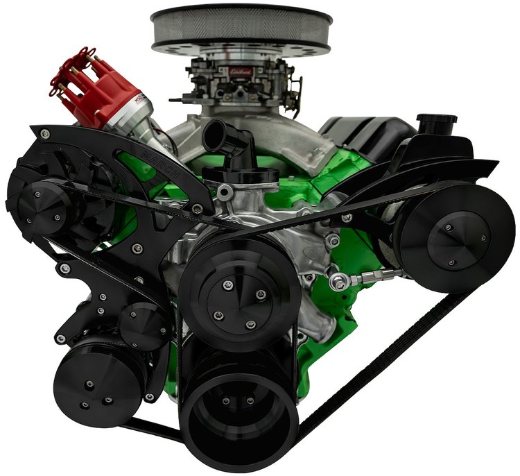 Ultra Mid-Mount Serpentine Drive Kits Chrysler Big Block 383-400 Low-Deck V8