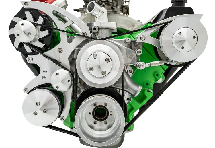 Ultra Mid-Mount Serpentine Drive Kits Chrysler Big Block 383-400 Low-Deck V8