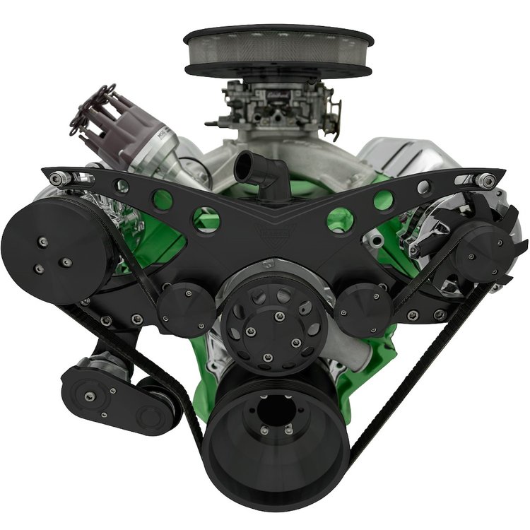 40720-08 Big Block Chrysler Revolver Serpentine System - AC & ALT - Black