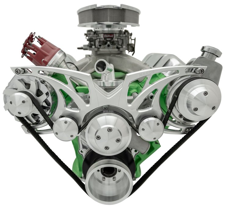 40730-06 Big Block Chrysler Style Track Serpentine System - PS & ALT - Chrome