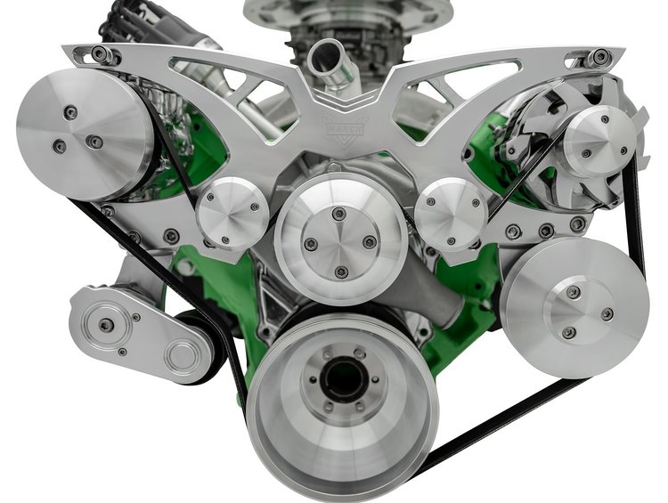 40745 Big Block Chrysler Style Track Serpentine System - AC & PS