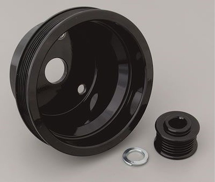 4400-08 Small Block Chevy Serpentine Pulley Kit - '88-92 - Black
