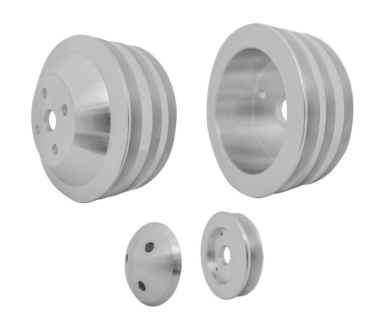 Corvette V-Belt Pulley Kit - Performance Series 1971-1982 Small Block Chevy Corvette