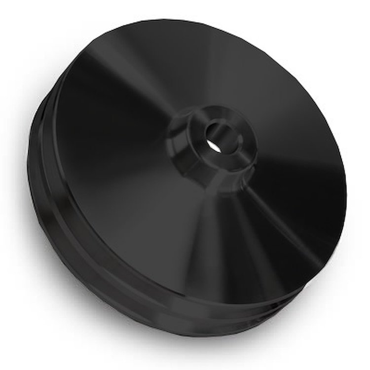 521-08 Chevy LWP Power Steering Pulley - Saginaw - 2V - Keyway - Black