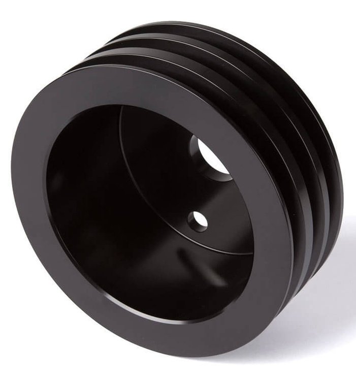 6191-08 Small Block Chevy High Flow Crankshaft Pulley - 3V - LWP - Black