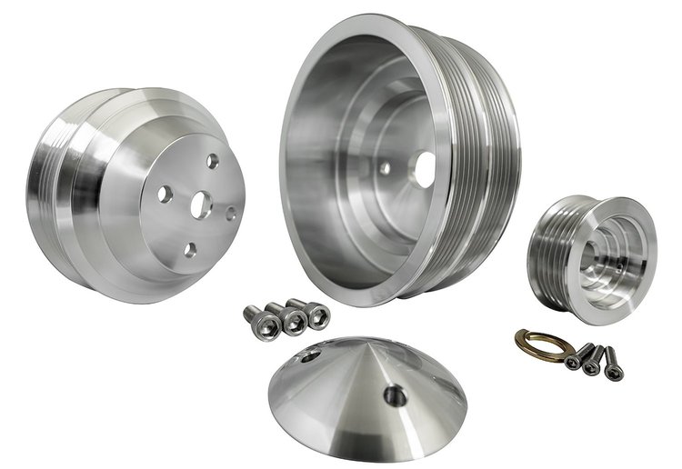 Serpentine Conversion Pulley Set - High Water Flow Ratio Small Block Chevy