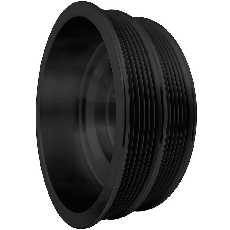 6381-08 Small Block Chevy High Flow Serpentine Crankshaft Pulley - LWP - 2V - Black