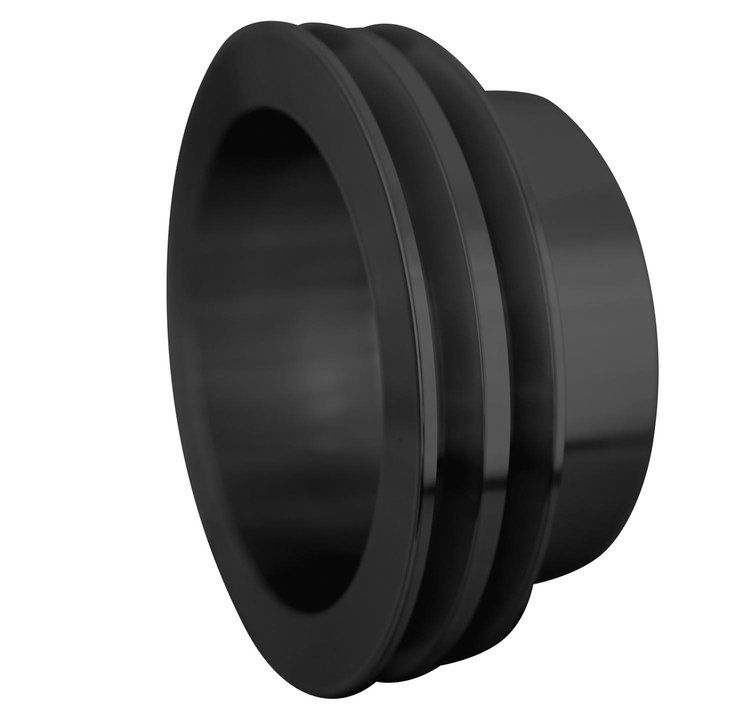 7121-08 Big Block Chevy High Flow V-Belt Crankshaft Pulley - 2V - LWP - Black