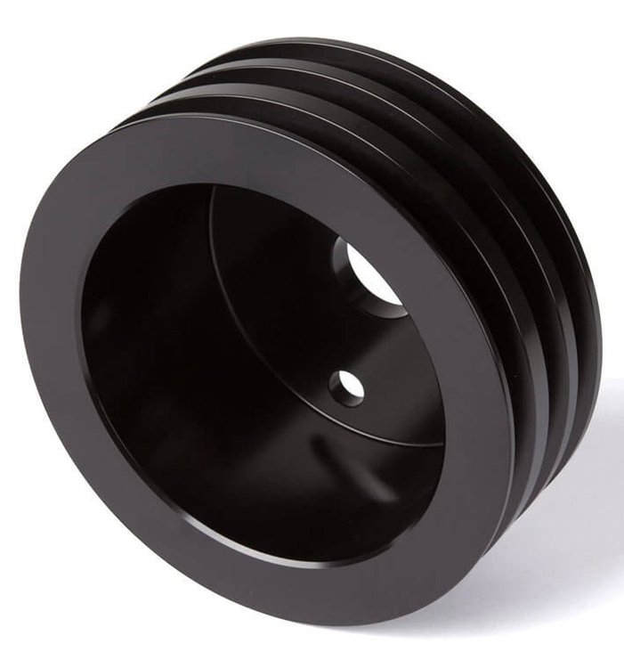 7141-08 Big Block Chevy High Flow V-Belt Crankshaft Pulley - 3V - LWP - Black