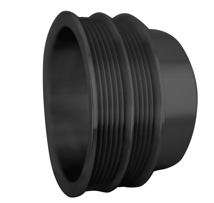 7231-08 Big Block Chevy Serpentine Crankshaft Pulley - LWP - 2V - Black
