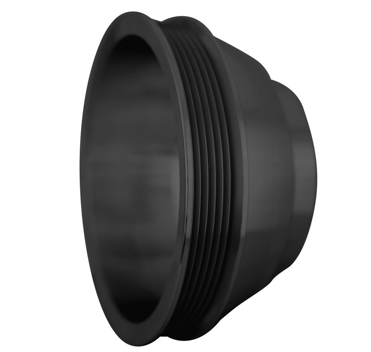 7311-08 Big Block Chevy High Flow Serpentine Cranksfhaft Pulley - LWP - 1V - Black