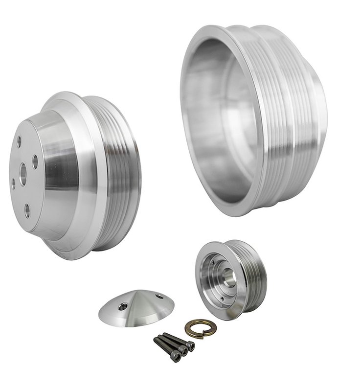 Serpentine Conversion Pulley Set - High Water Flow Ratio Big Block Chevy