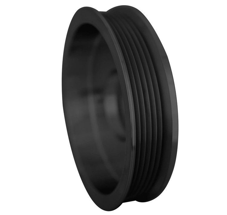 7611-08 Big Block Chevy Serpentine Crankshaft Pulley - SWP - 1V - Black