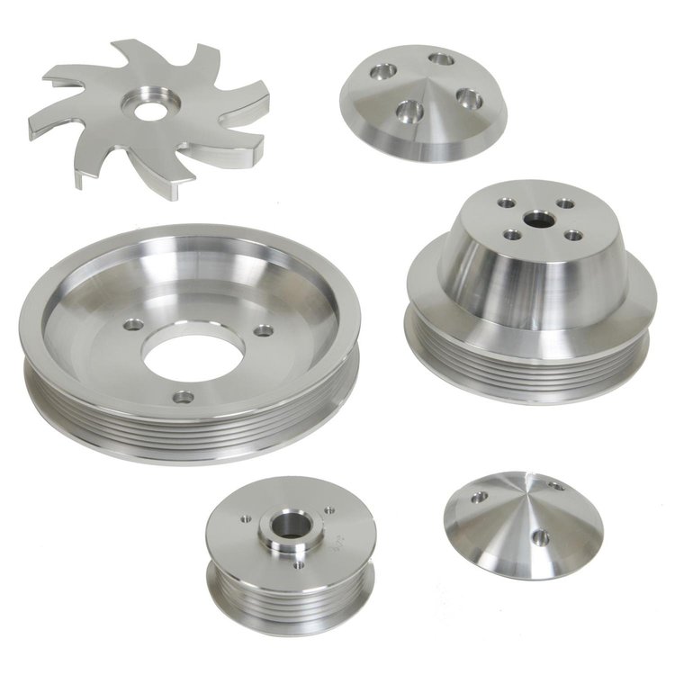 CHEVY BB SWP SERP CONV ALUM HI FLOW ALT W/FAN 3 PC PUL