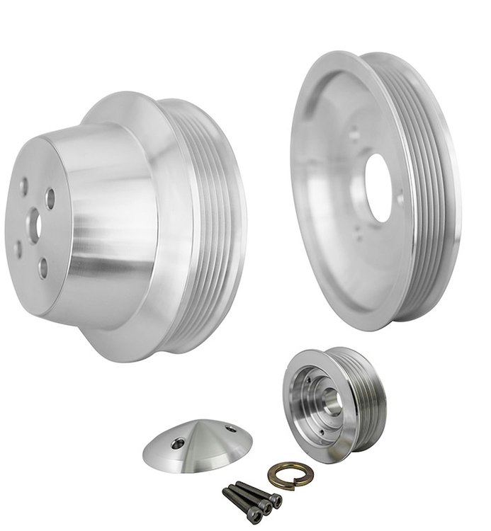 Serpentine Conversion Pulley Set - High Water Flow Ratio Big Block Chevy