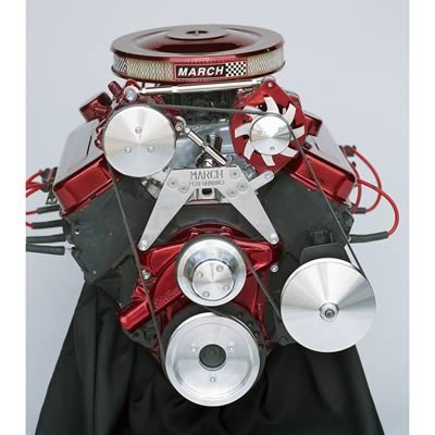 CHEVY BB SWP SERP REV ALUM HI FLOW 3 PC PULLEY KIT