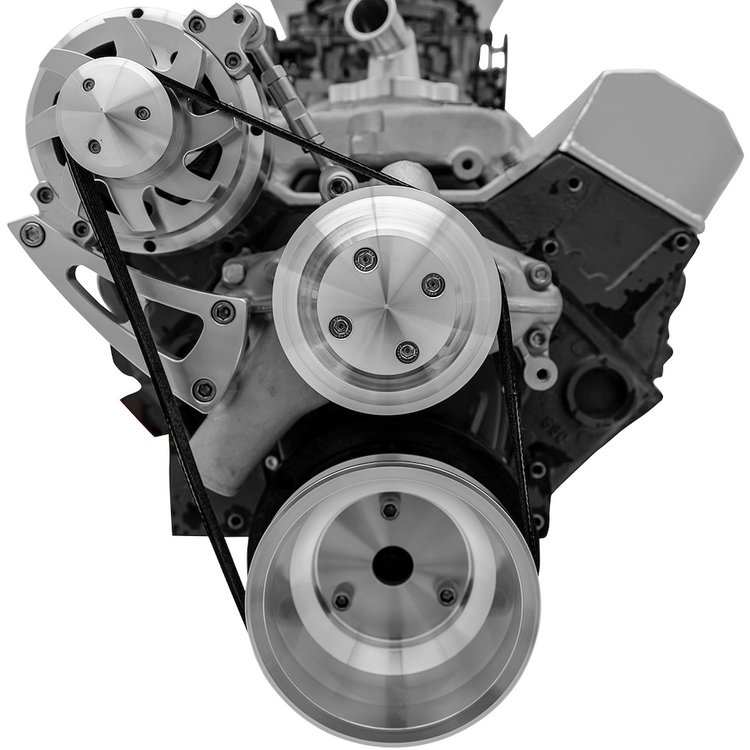 BA22040 Small Block Chevy Serpentine Pulley Kit - Billet Accessories - ALT Only