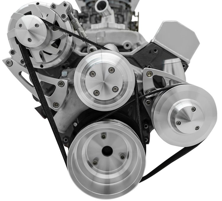 BA22050 Small Block Chevy Ultra Serpentine Conversion System (PS/ALT)