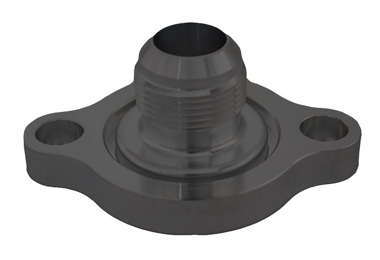 BTH-215-08 Water Neck, Chevy LS Engine, Straight, Two-Piece, Billet, -16AN, Black