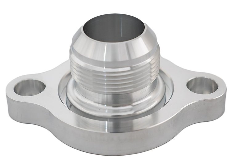 BTH-216-05 Water Neck, Chevy LS Engine, Straight, Two-Piece, Billet, -20AN, Polished