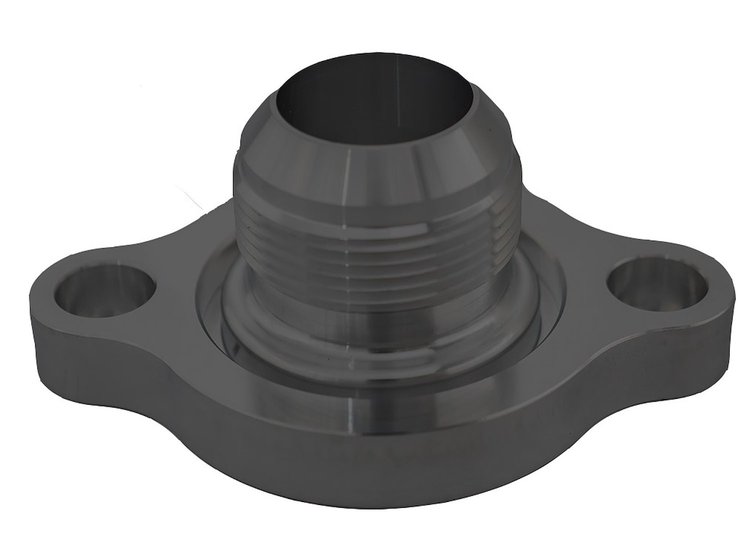 BTH-216-08 Water Neck, Chevy LS Engine, Straight, Two-Piece, Billet, -20AN, Black