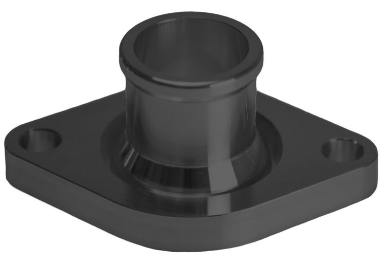BTH-401-08 Water Neck Thermostat Housing, 1979-2003 Small Block Chrysler 273/318/340/360, Billet, Straight, O-Ring, Black