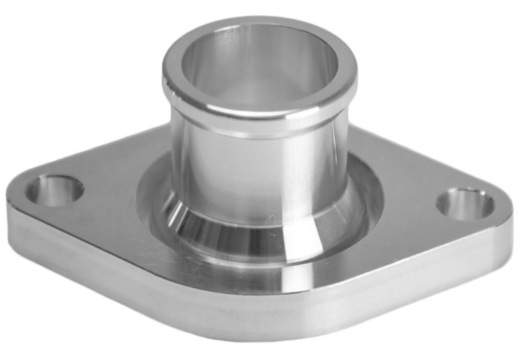 BTH-401 Water Neck Thermostat Housing, 1979-2003 Small Block Chrysler 273/318/340/360, Billet, Straight, O-Ring, Clearcoat
