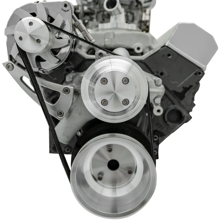 CA22040 Small Block Chevy Serpentine Conversion - Chrome Accessories, ALT Only