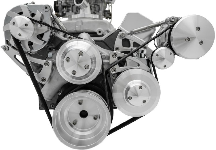 CA22070 Small Block Chevy Serpentine Conversion - Chrome Accessories, AC & PS - 508