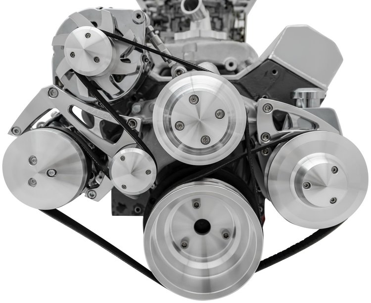 All Inclusive Standard & Mid Mount Serpentine Conversion Kit SB-Chevy - Long Water Pump