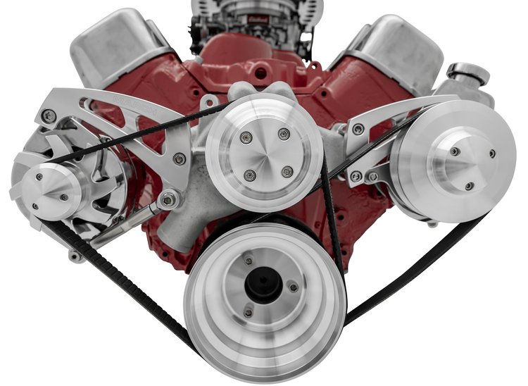 CA23053 Big Block Chevy Serpentine Conversion - Chrome Accessories, PS & ALT