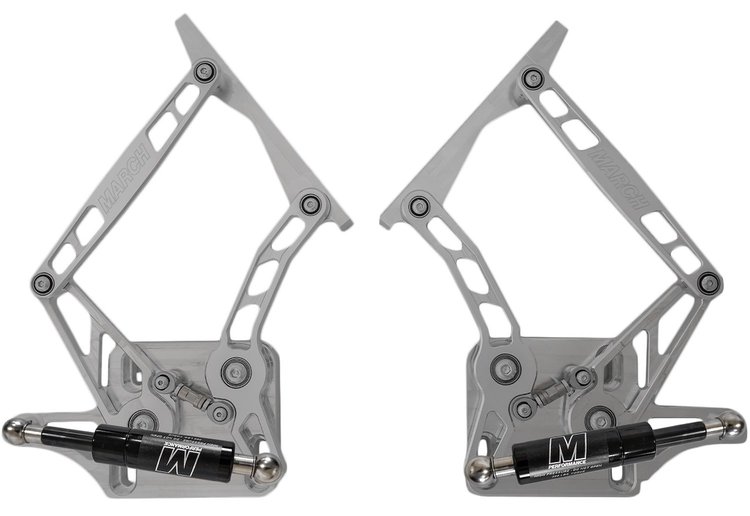 HH65MC-S-05 1965 Mercury Comet Billet Hood Hinges, Stainless Steel Gas Struts, Polished Finish, Steel Hood