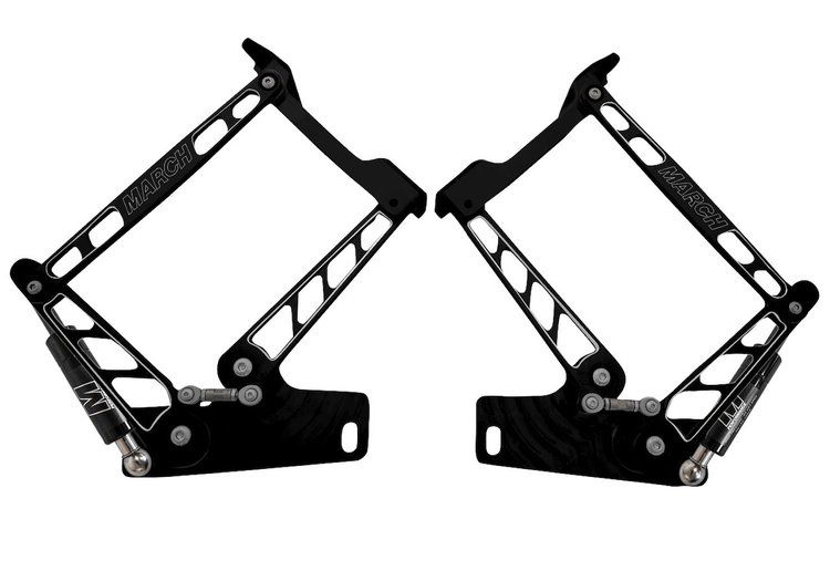 HH66CK-S-07 1960-1966 Chevy C10 Truck Billet Hood Hinges, Gen I, Stainless Steel Gas Struts, Black Onyx Finish, Steel Hood