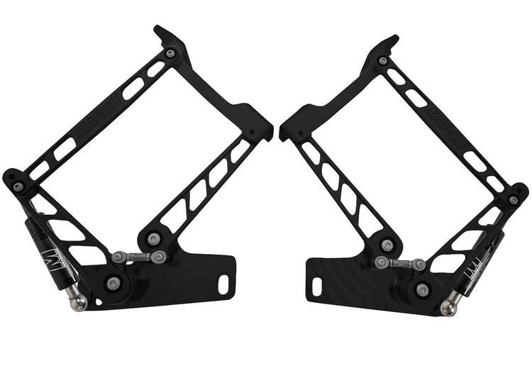 HH66CK-S-08 1960-1966 Chevy C10 Truck Billet Hood Hinges, Gen I, Stainless Steel Gas Struts, Black Finish, Steel Hood
