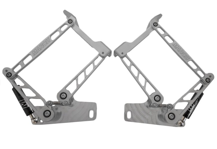 HH66CK-S 1960-1966 Chevy C10 Truck Billet Hood Hinges, Gen I, Stainless Steel Gas Struts, Clear Coat Finish, Steel Hood
