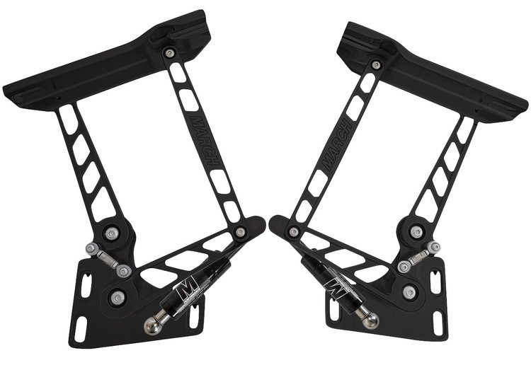 HH72CK-S-08 1967-1972 Chevy C10 Truck Billet Hood Hinges, Gen II, Stainless Steel Gas Struts, Black Finish, Steel Hood