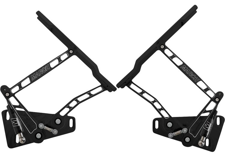HH80CK-F-07 1973-1980 Chevy C10 Truck Hood Hinges, Gen III, Stainless Steel Gas Struts, Black Onyx Finish, Fiberglass Hood