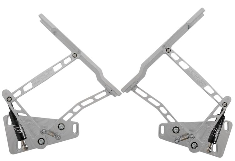 HH80CK-S 1973-1980 Chevy C10 Truck Billet Hood Hinges, Gen III, Stainless Steel Gas Struts, Clear Coat Finish, Steel Hood