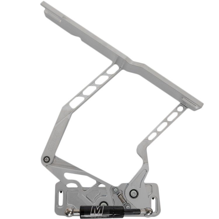 HH81C-F-05 1970-1981 Chevy Camaro Billet Hood Hinges, Gen II, Stainless Steel Gas Struts, Polished Finish, Fiberglass Hood