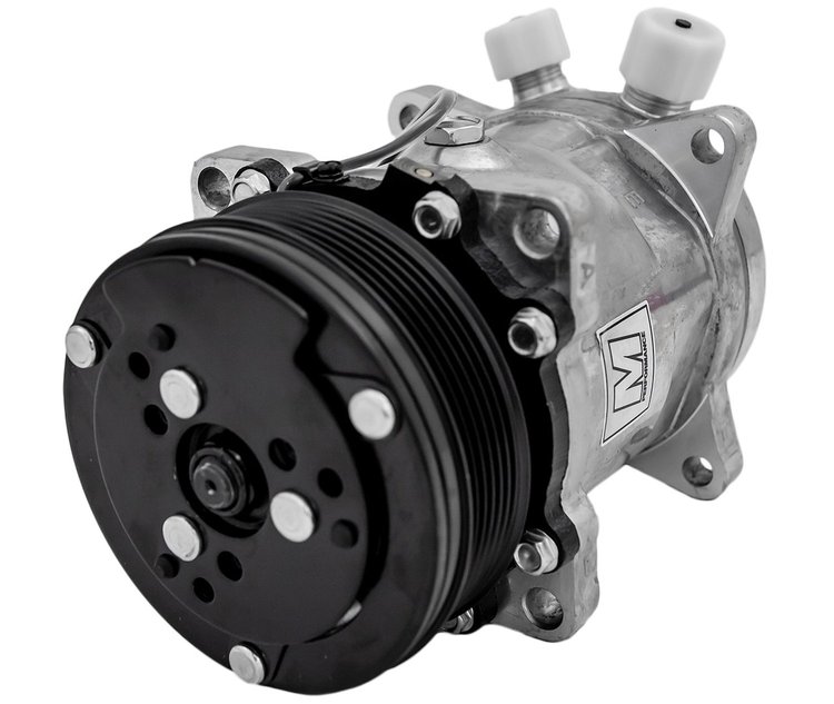 P2413-04 Ultra Series Sanden 508 Air Conditioning Compressor, Cast Finish, Aluminum, 6-Groove Serpentine Clutch, R-134a