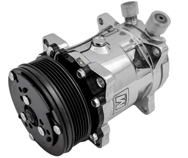 P2413-06 Ultra Series Sanden 508 Air Conditioning Compressor, Chrome Finish, Aluminum, 6-Groove Serpentine Clutch, R-134a