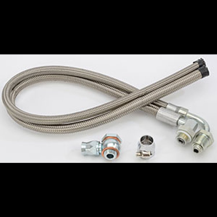Stainless Braided Power Steering Hose Kit Saginaw pump to 1978 and newer GM steering boxes