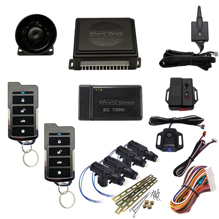 DGD-KY-ALM-1-4A-EZ Keyless Entry and Alarm System, 1-Way, w/4-Door Actuator Kit and Smart Phone EZ-Tracking