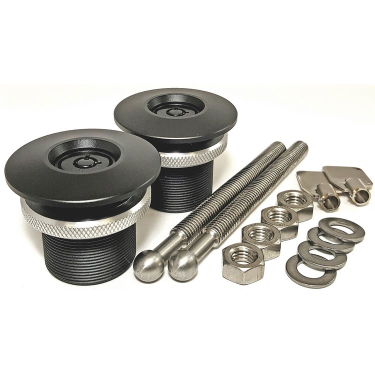 Locking Hood Pin Set - QL-38 Series - Black Finish