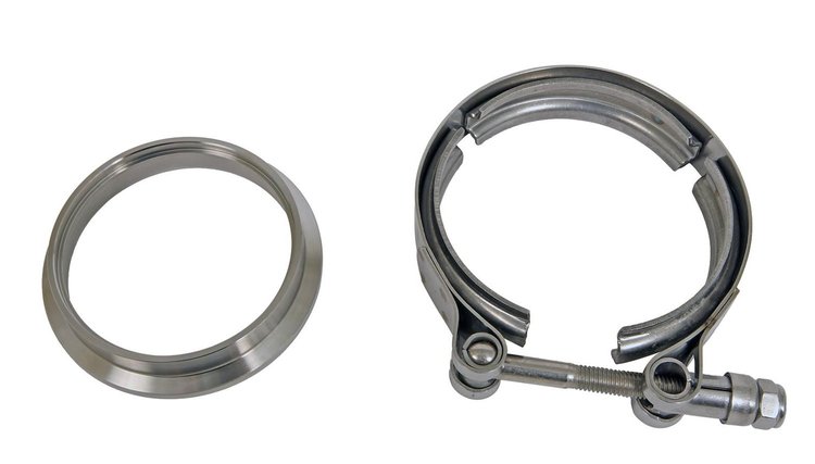 T763VCL T67/T72/7678 Turbocharger Discharge Flange and Clamp, 3 in. Diameter [Stainless Steel]